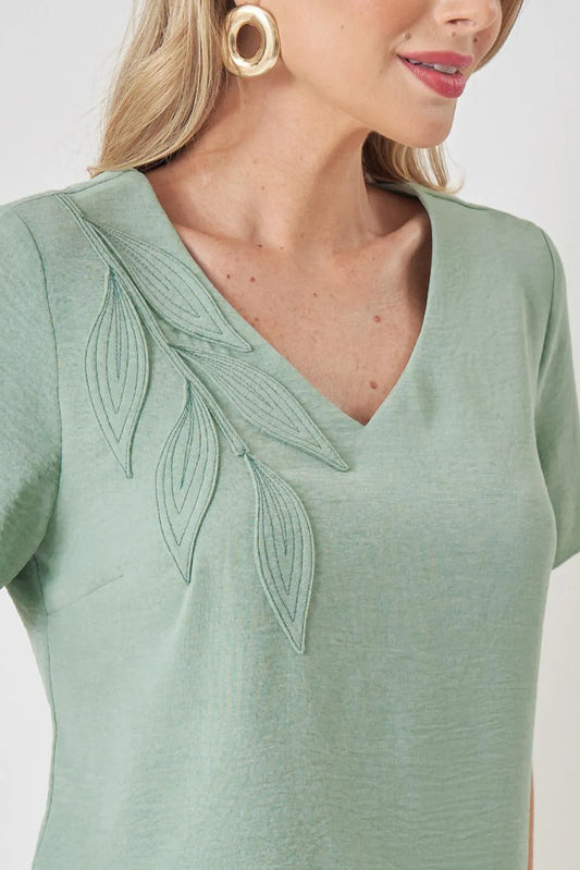 BLUSA FOLHA PESPONTADAS