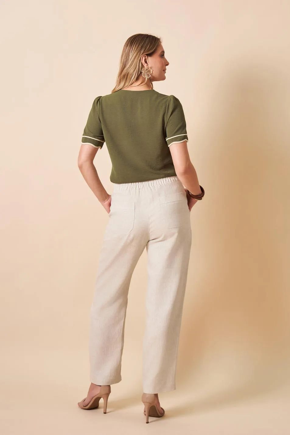BLUSA DETALHE DE VIÉS DUPLO EM CONTRASTE
