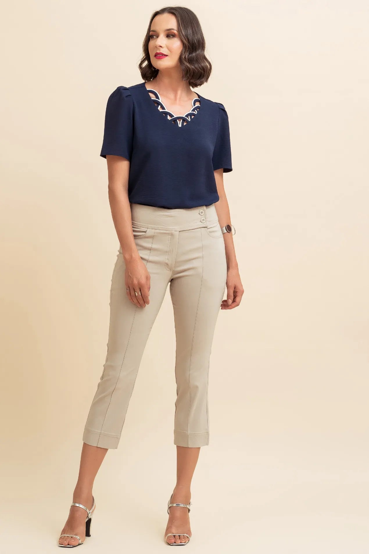 BLUSA V ARCOS BICOLOR