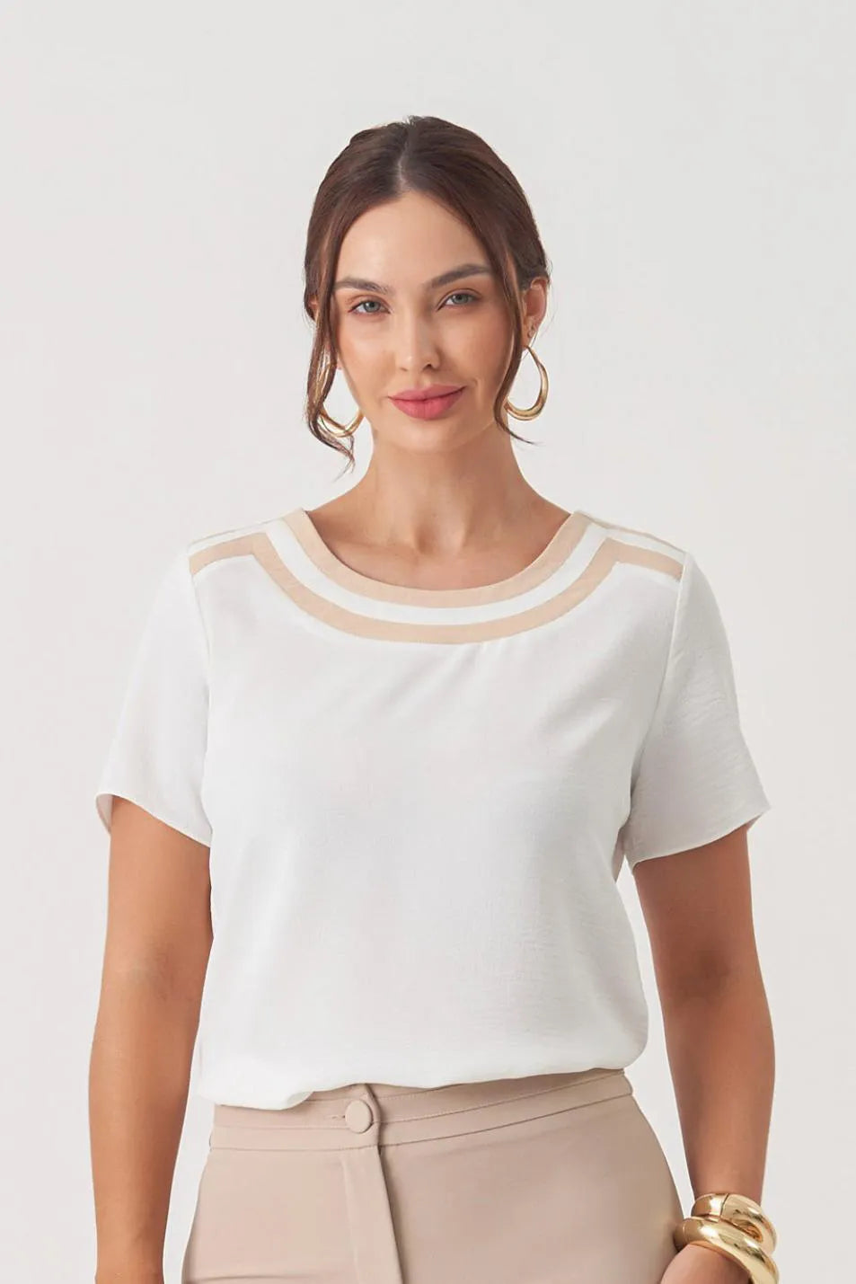BLUSA DUAS FAIXAS CONTRASTE