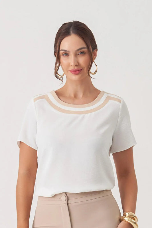 BLUSA DUAS FAIXAS CONTRASTE
