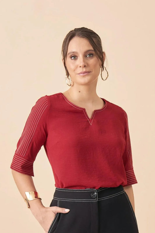 BLUSA PESPONTO MANGA 3/4