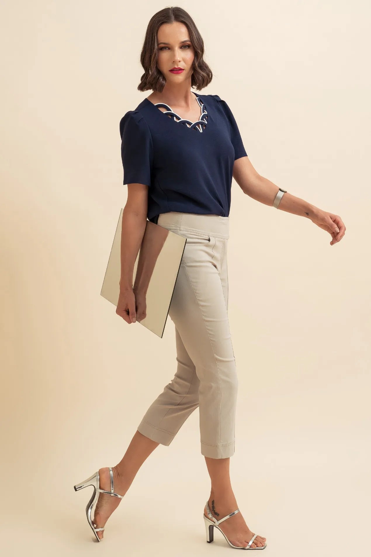 BLUSA V ARCOS BICOLOR