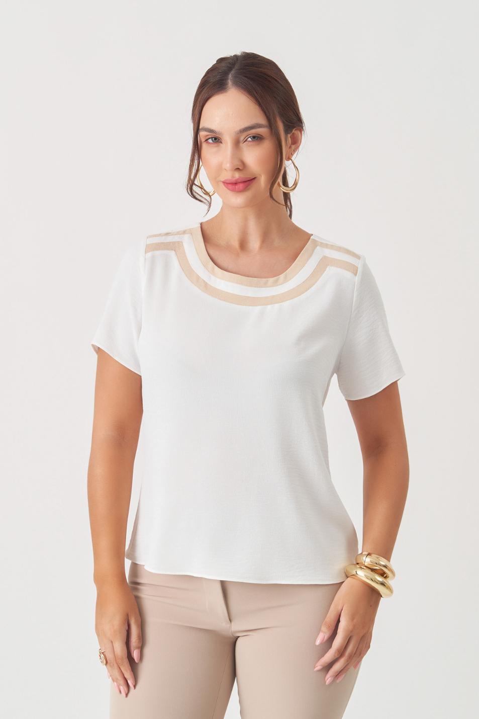 BLUSA DUAS FAIXAS CONTRASTE