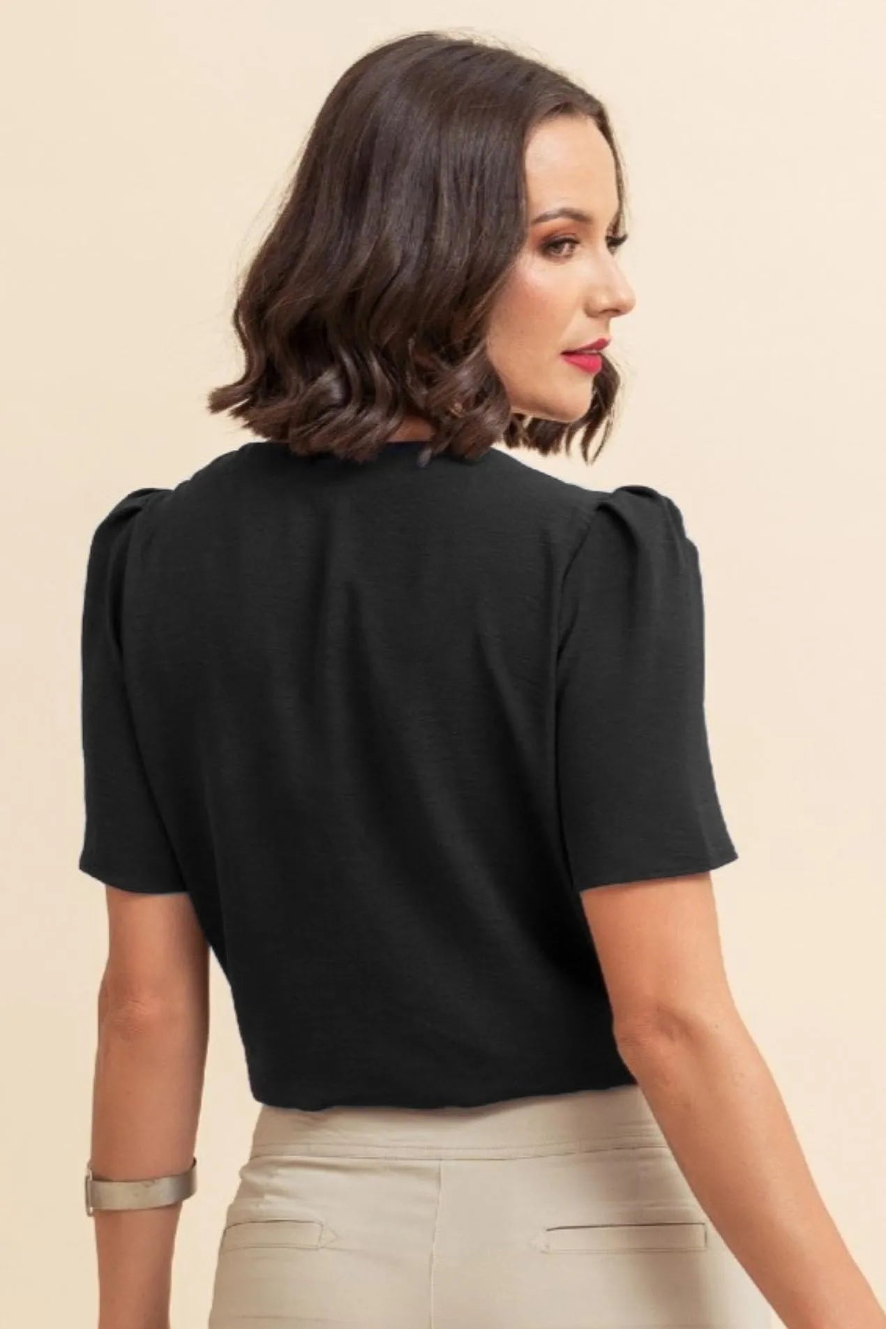 BLUSA V ARCOS BICOLOR