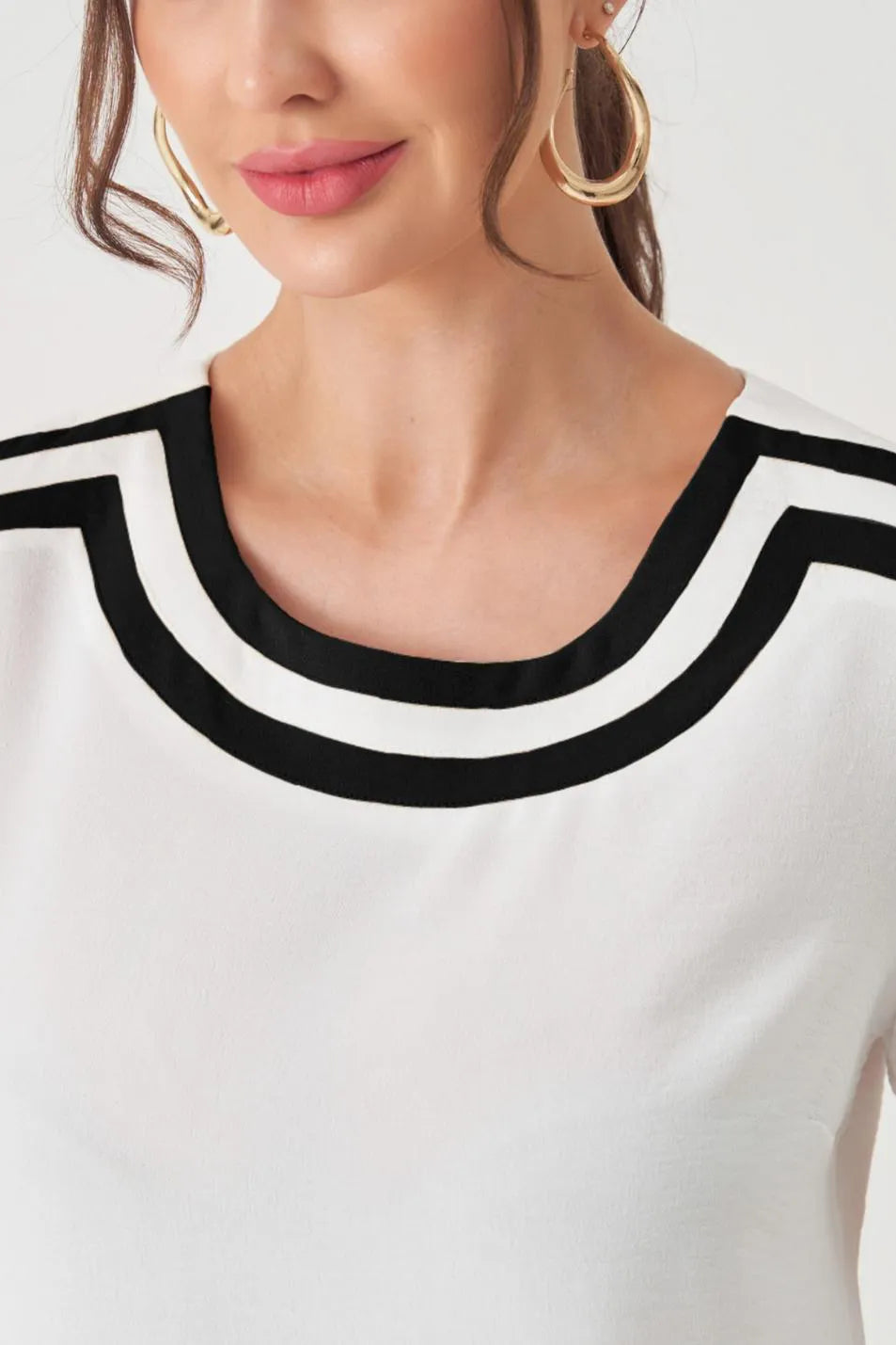 BLUSA DUAS FAIXAS CONTRASTE