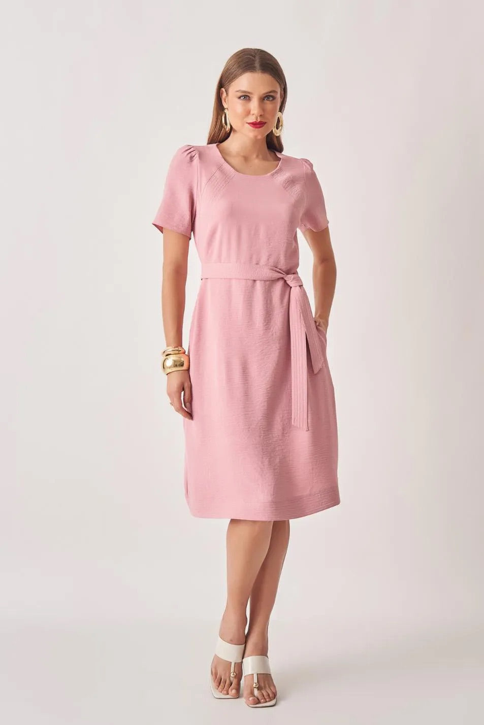 VESTIDO TUBO RETO PESPONTO