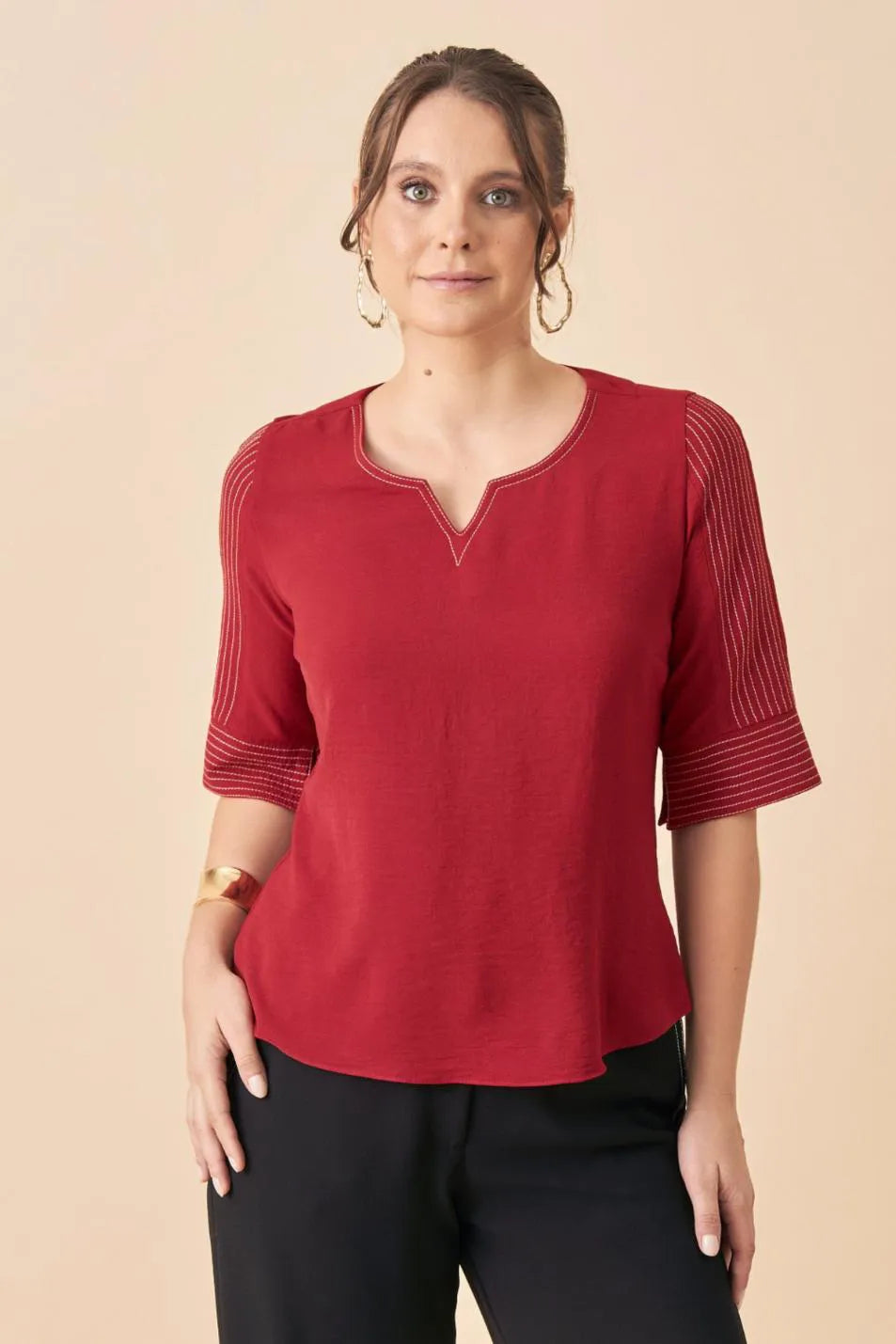 BLUSA PESPONTO MANGA 3/4