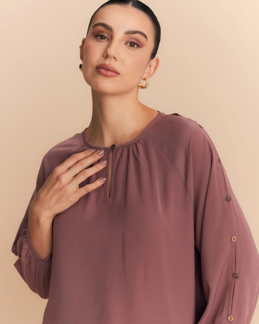 BLUSA MANGA COM DETALHE DE BOTÕES