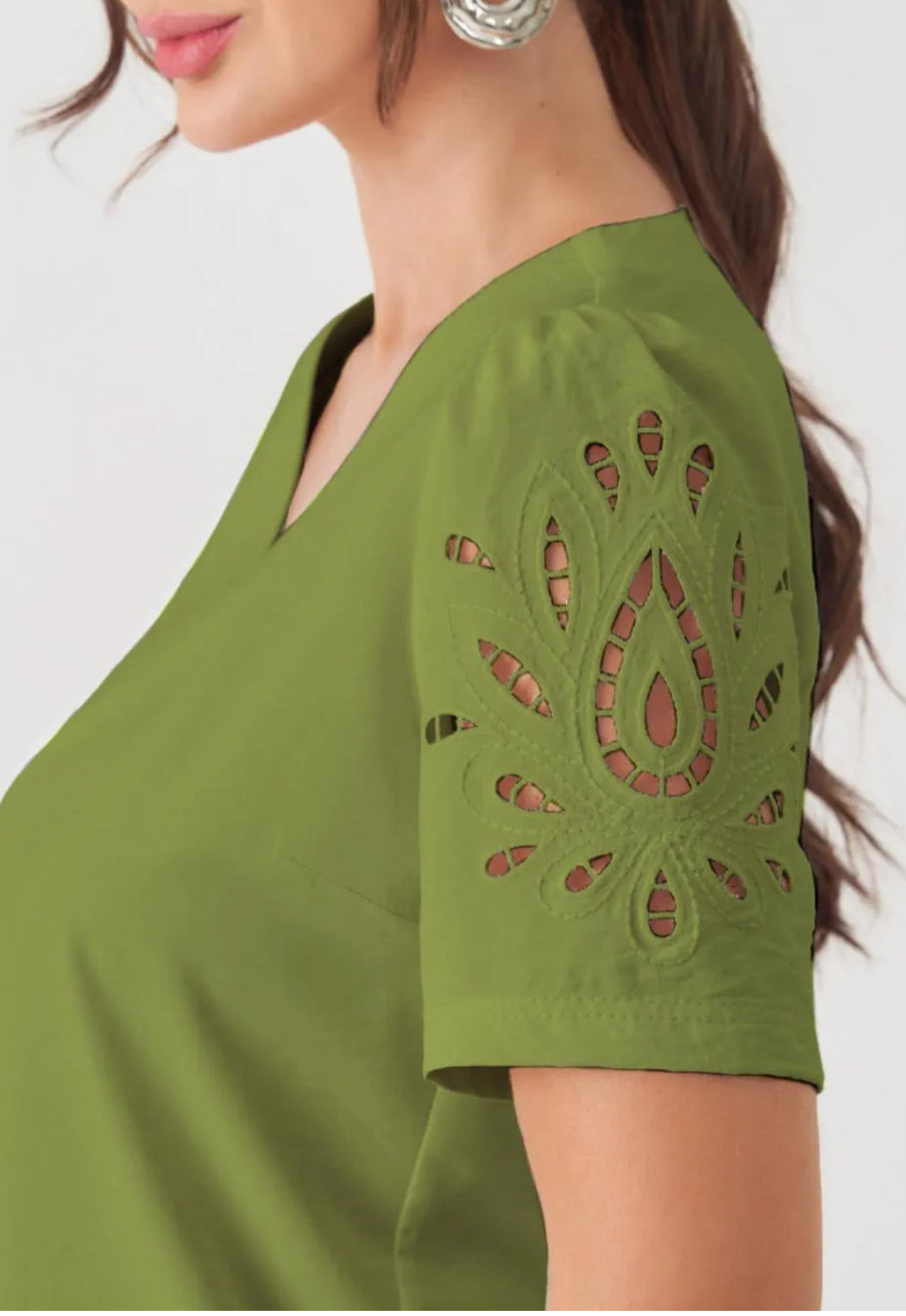 BLUSA MANGA BORDADA