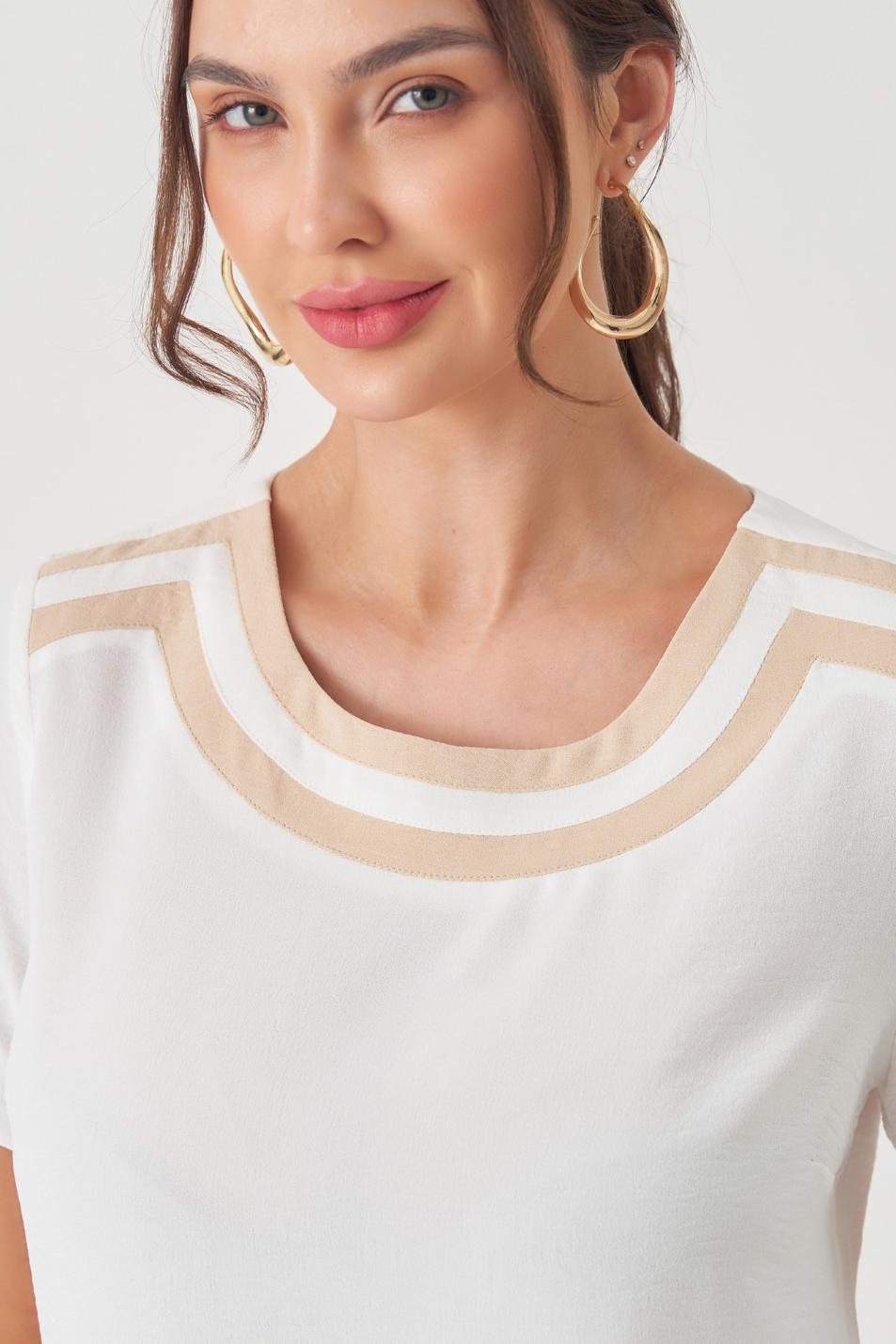 BLUSA DUAS FAIXAS CONTRASTE