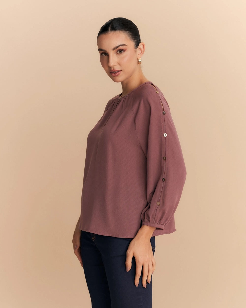 BLUSA MANGA COM DETALHE DE BOTÕES