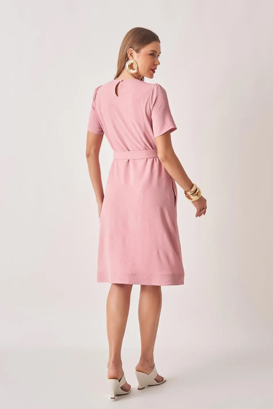 VESTIDO TUBO RETO PESPONTO