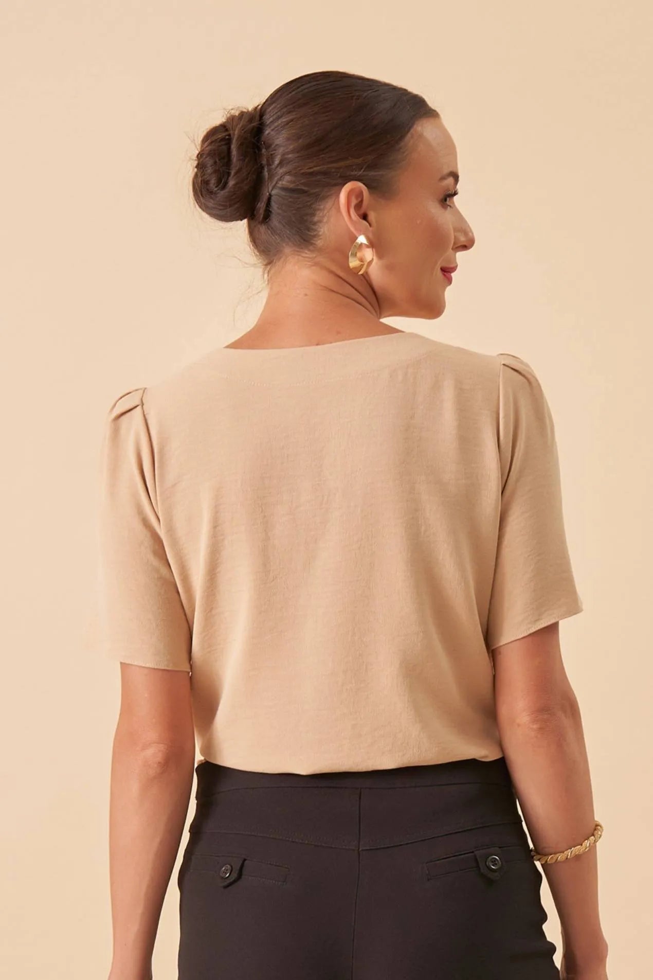 BLUSA V ARCOS BICOLOR